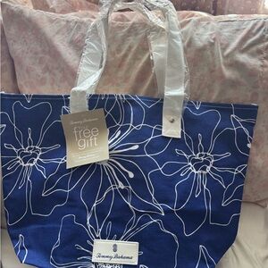 Tommy Bahama Blue Floral Tote Bag NWT